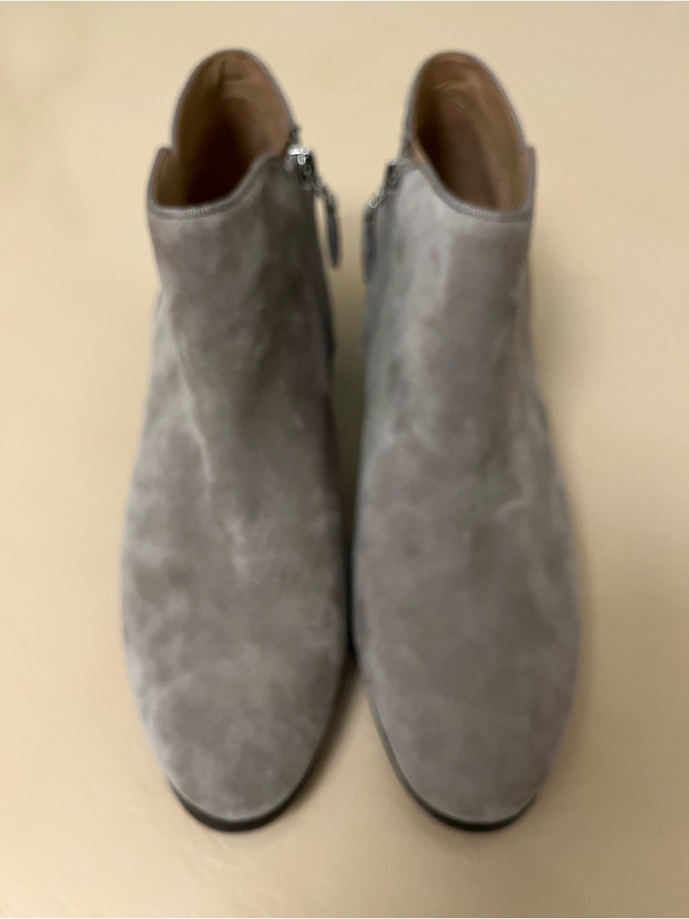 Sam Edelman Gray Suede Zip Ankle Booties